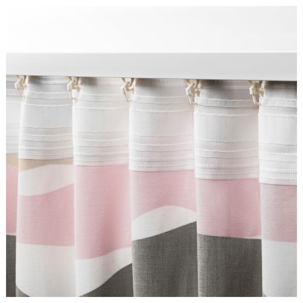 Гардины, 1 пара ОДДВЕЙГ, белый, разноцветный (145x300 см) - фото 4