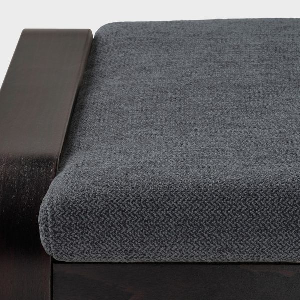 Табурет для ног, черно-коричневый/Хили темно-серый IKEA POÄNG ПОЭНГ 993.194.00 - фото 2