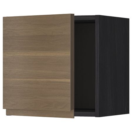 Шкаф навесной, черный/Воксторп грецкий орех 40x40 см IKEA МЕТОД 892.251.81