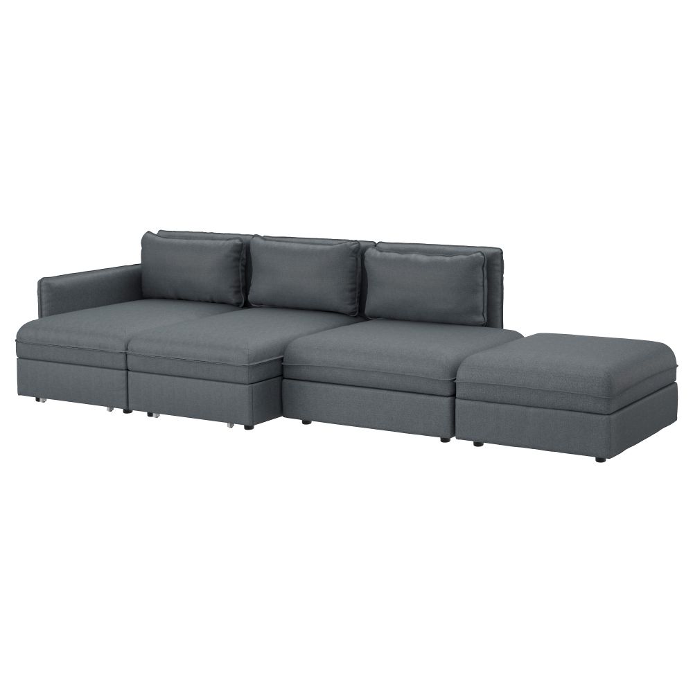 4-местный диван-кровать ВАЛЛЕНТУНА, Хилларед темно-серый - фото 1