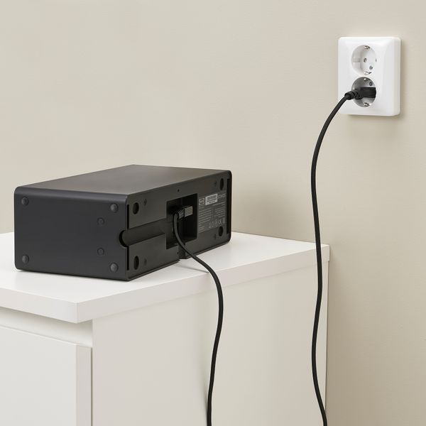 Шнур питания, текстиль, черный, 3.5 м IKEA SYRLIG СИРЛИГMFONISK 504.923.21 - схема-чертеж с размерами