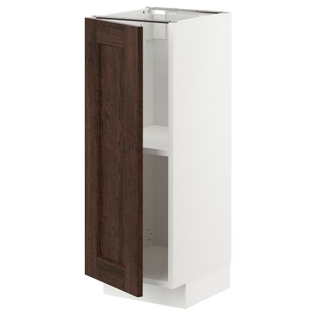Напольный шкаф с полками, белый/Эдсерум коричневый 30x37 см IKEA METOD МЕТОД 594.449.10