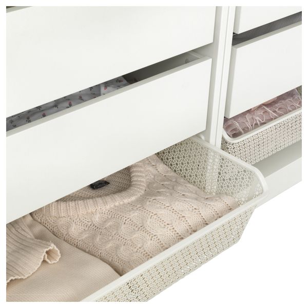 Металлич. корзина с направляющими КОМПЛИМЕНТ, белый - схема-чертеж с размерами