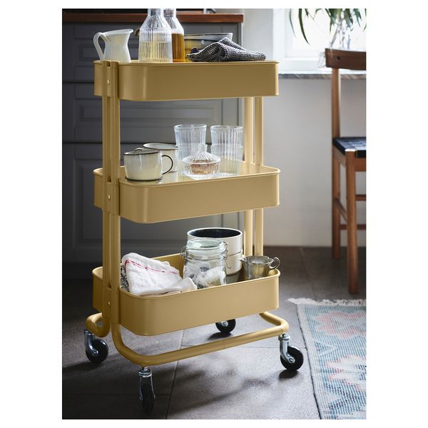 Тележка, желтый, 35x45x78 см IKEA RÅSKOG РОСКУГ 504.966.49 - схема-чертеж с размерами