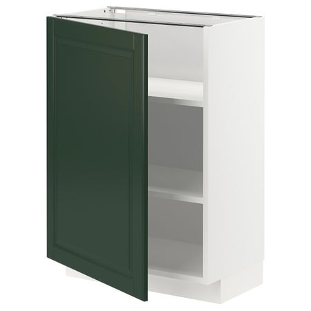 Напольный шкаф с полками, белый/Будбин темно-зеленый 60x37 см IKEA METOD МЕТОД 793.118.48
