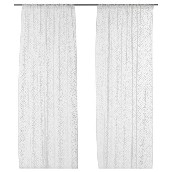 Гардины, 2 шт. ТЕРЕСЕ, белый точечный (145x270 см) - фото 1