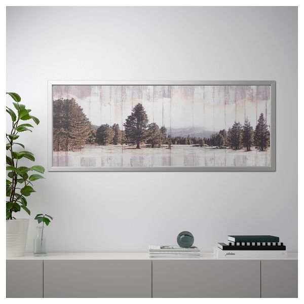 Картина с рамой БЬЁРКСТА, Север, цвет алюминия (140x56 см) - фото 2