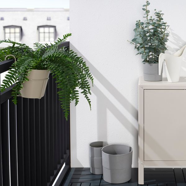 Кашпо с держателем, для дома, улицы бежевый 15 см IKEA VITLÖK ВИТЛОК 104.757.76 - фото 2