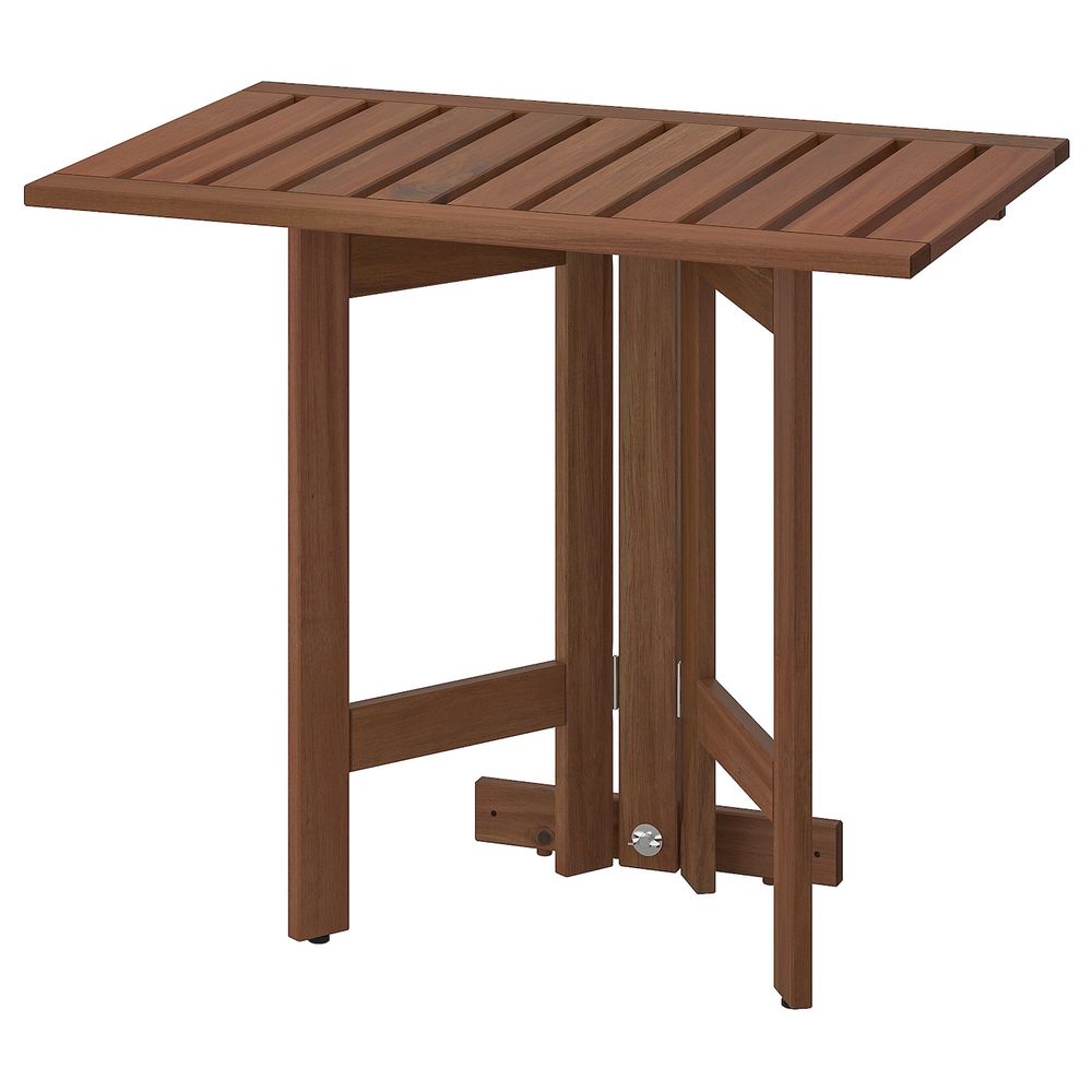 Складной стол, стенной крепеж,д/сада, коричневая морилка 80x56 см IKEA ÄPPLARÖ ЭПЛАРО 003.763.38 - фото 1