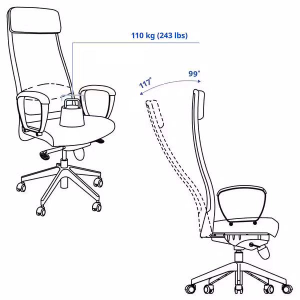 MARKUS Рабочий стул - Vissle светло-серый Medium - фото 3