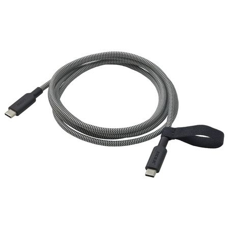 RUNDHULT Кабель USB-C–USB-C - черный/белый 1.5 м/100 Вт