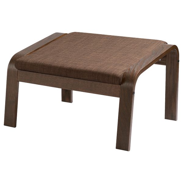 Табурет для ног, коричневый/Шифтебу коричневый IKEA POÄNG ПОЭНГ 993.028.19 - фото 1