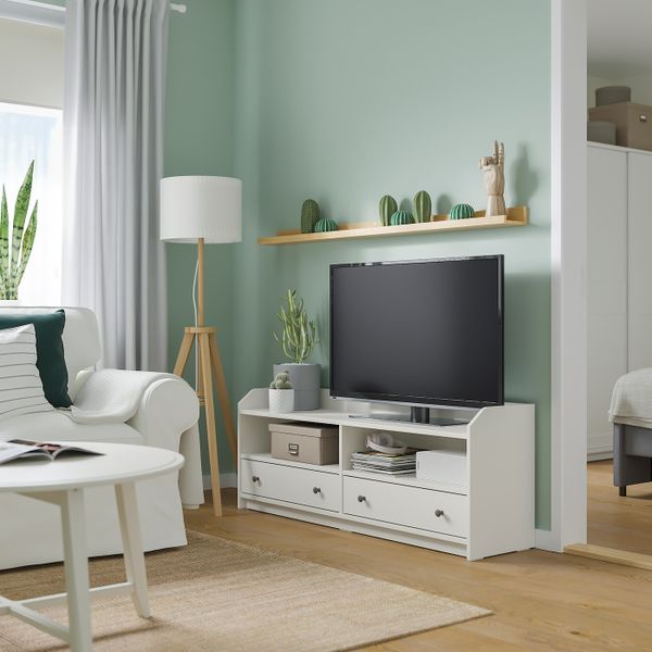Тумба под ТВ, белый 138x36x54 см IKEA HAUGA ХАУГА 604.150.68 - фото 2
