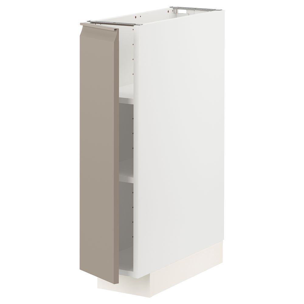 Напольный шкаф с полками, белый, Upplöv матовый темно-бежевый, 20x60 см IKEA METOD МЕТОД 494.916.19 - фото 1
