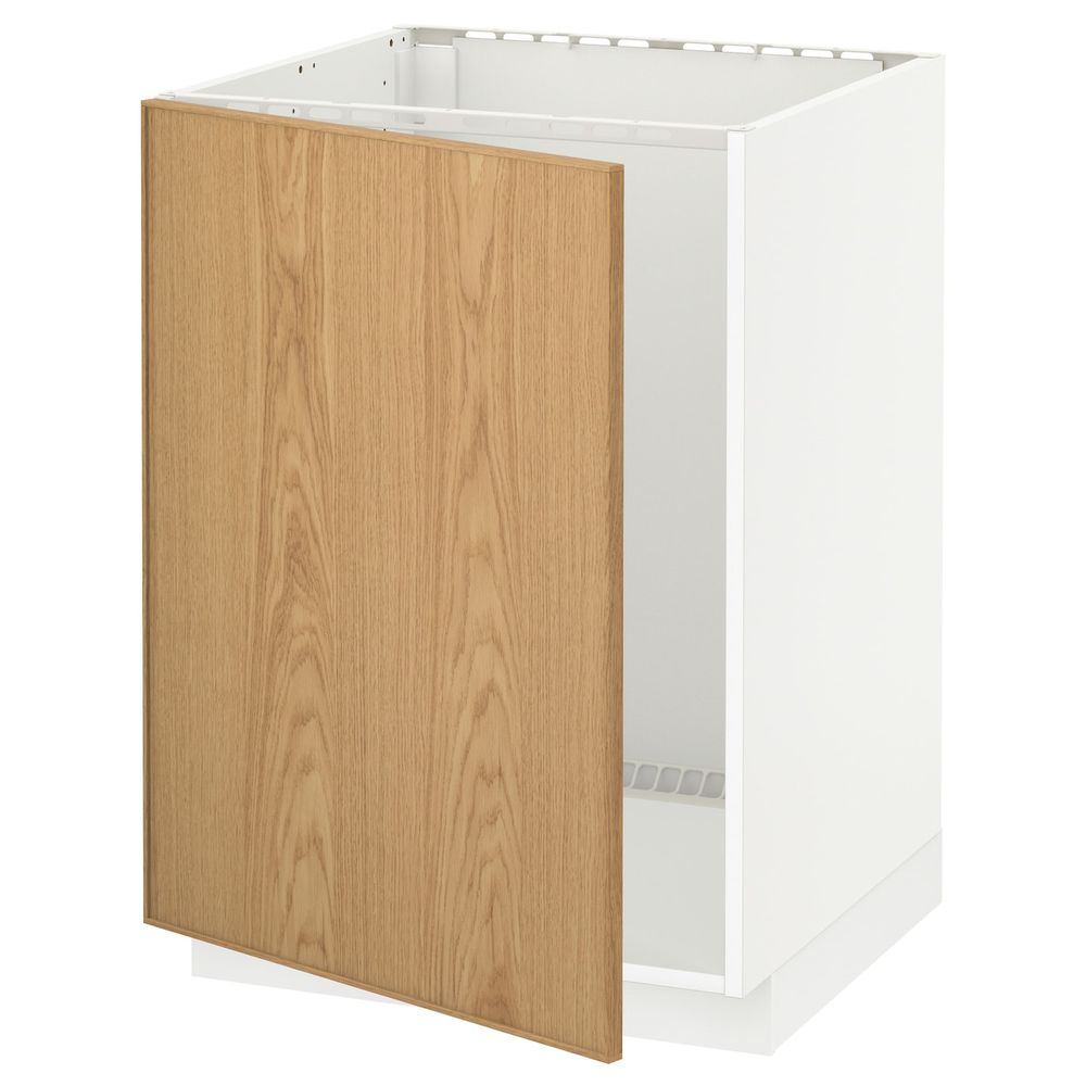 Напольный шкаф для раковины, белый/Экестад дуб 60x60 см IKEA METOD МЕТОД 792.257.75 - схема-чертеж с размерами
