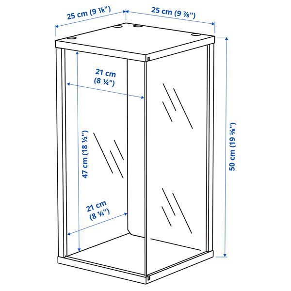 Настенный шкаф-витрина, белый, 50x25x25 см IKEA BRÄNNBOLL 405.865.27 - фото 5