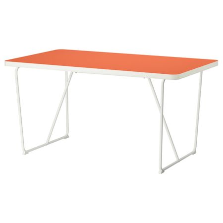 Стол, оранжевый, Бэккарид белый, 150x78 см IKEA РЮДЕБЭКК 292.271.59
