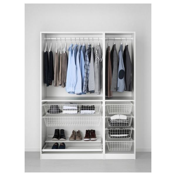 Гардероб ПАКС, белый, Фардаль глянцевый/белый - схема-чертеж с размерами