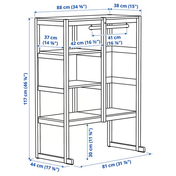 IKEA, дополнительный ракурс - схема-чертеж с размерами