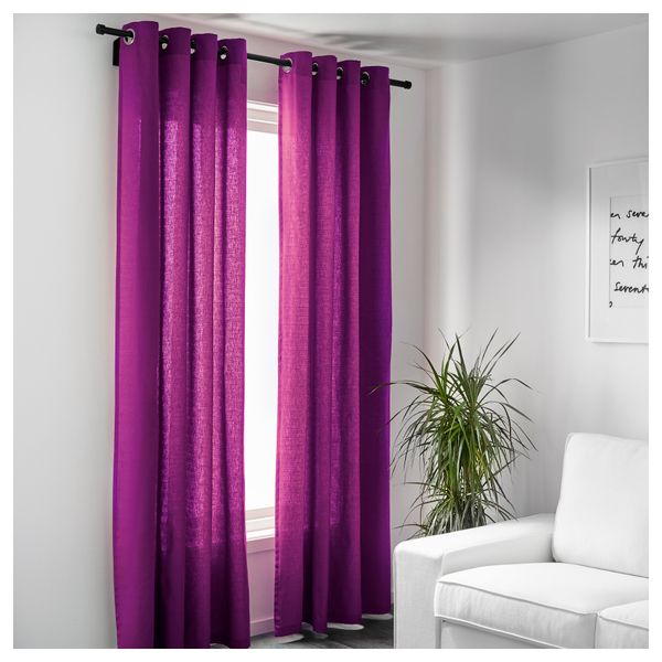 Гардины, 1 пара МАРИАМ, темно-сиреневый (145x300 см) - схема-чертеж с размерами