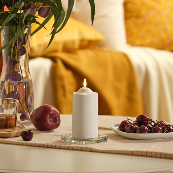 SMÅLOM LED свеча - с батарейным питанием белый 14 см - фото 2