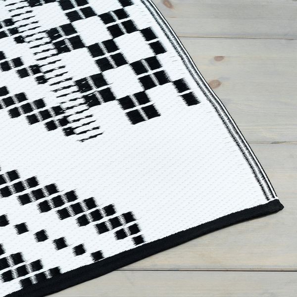 Ковер, безворсовый, черный-белый 180x240 см IKEA SAMMANKOPPLA САММАНКОППЛА 404.643.14 - фото 2