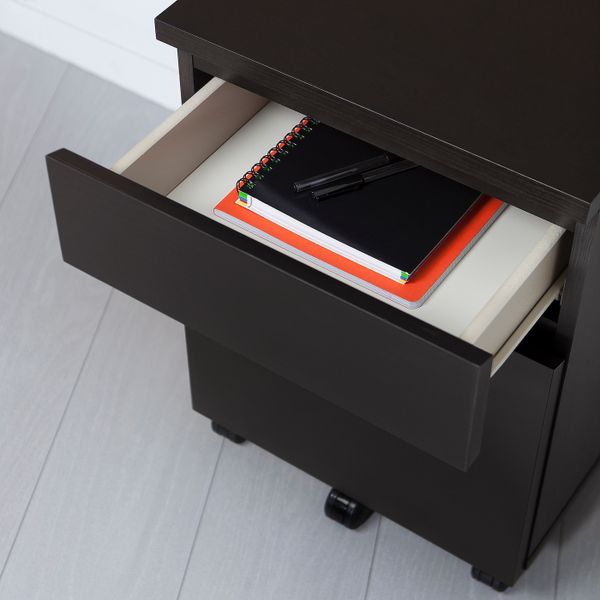 Тумба с ящиками на колесах, черно-коричневый 42x59 см IKEA MALM МАЛЬМ 403.789.05 - схема-чертеж с размерами