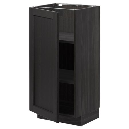 Напольный шкаф с полками, черный/Лерхюттан черная морилка 40x37 см IKEA МЕТОД 392.615.29