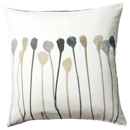 Чехол на подушку СКУГСНЭВА, серый/бежевый (50x50 см)