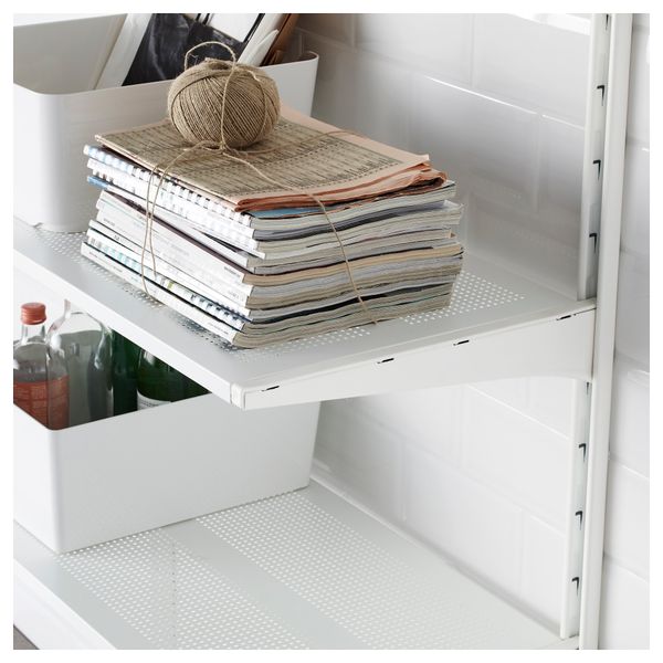 Настенная шина, полки АЛЬГОТ, металлический белый (88x41x199 см) - фото 3