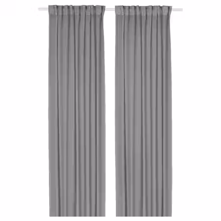 STENFRÖ СТЕНФРЁ Гардины, 2 шт. - серый/с лентой 145x300 см