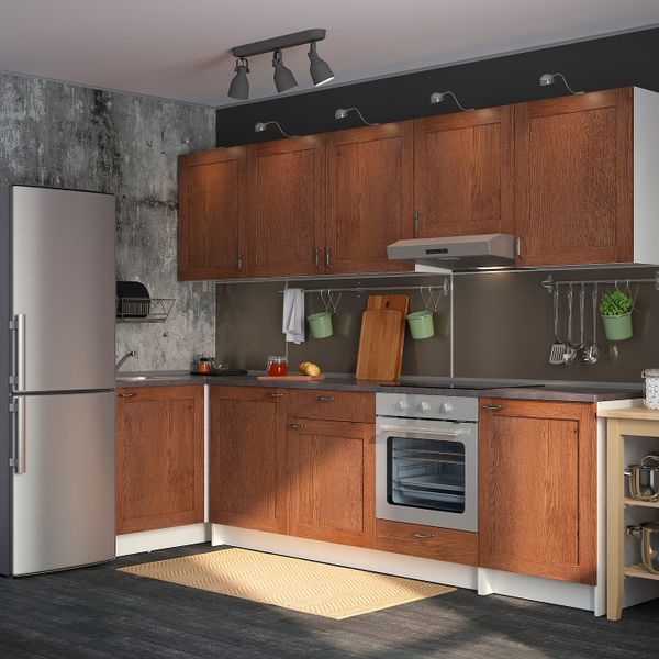 Кухня, под коричневый мореный ясень 120x300x220 см IKEA KNOXHULT КНОКСХУЛЬТ 194.177.77 - фото 2