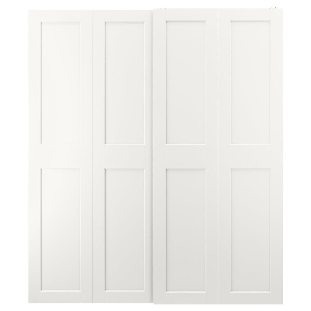 Пара раздвижных дверей, белый 200x236 см IKEA GRIMO ГРИМО 493.935.10 - фото 1