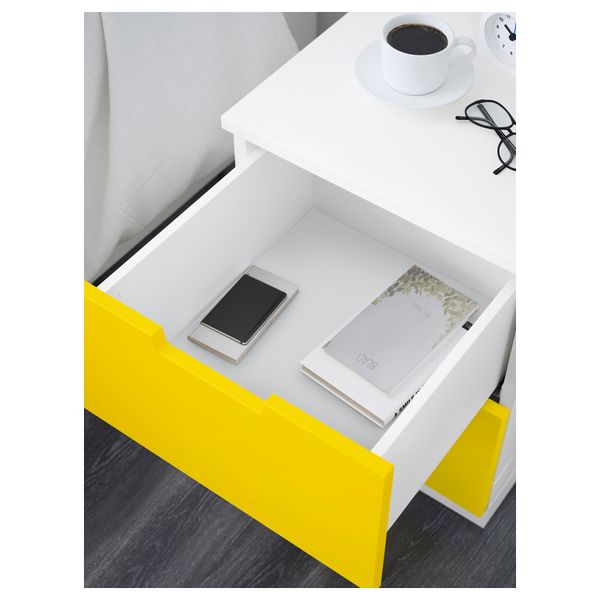 Комод с 2 ящиками НОРДЛИ, желтый, белый (40x52 см) - фото 3