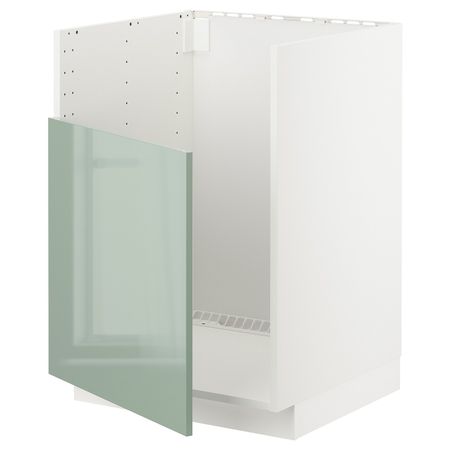 Шкаф под мойку БРЕДШЁН, белый, Калларп светло-зеленый, 60x60 см IKEA МЕТОД 292.992.12