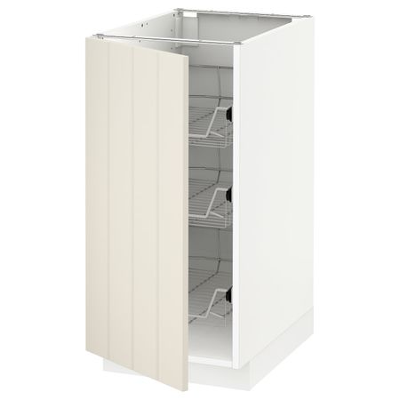 Напольный шкаф с проволочные ящиками, белый/Хитарп белый с оттенком 40x60 см IKEA METOD МЕТОД 292.263.72