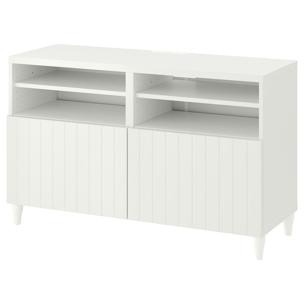 Тумба под ТВ, с дверцами, белый/СУТТЕРВ/КАББАРП белый 120x42x74 см IKEA BESTÅ БЕСТО 193.845.50 - фото 1