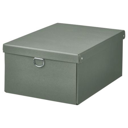 Коробка с крышкой, 25x35x15 см, серо-зеленый IKEA FÖRNIMMA ФЁРНИММА 005.387.55