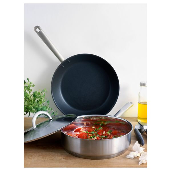 Сотейник c крышкой ИКЕА/365+, нержавеющ сталь (24 см) - схема-чертеж с размерами