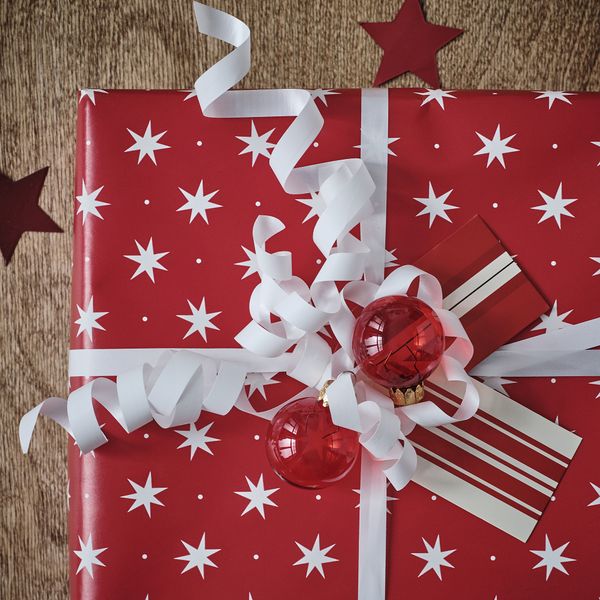 Рулон оберточной бумаги, орнамент «звезды» красный, 4x1 м IKEA VINTERFINT 405.772.93 - схема-чертеж с размерами