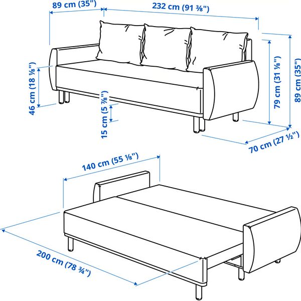 IKEA, дополнительный ракурс - схема-чертеж с размерами