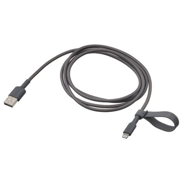 Кабель USB-A–lightning, темно-серый, 1.5 м IKEA LILLÅNGEN ЛИЛЛОНГЕНHULT ЛИЛЛЬХУЛЬТ 405.811.05 - фото 1