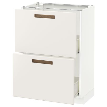 Напольный шкаф с 2 ящиками МЕТОД / ФОРВАРА, белый, Мэрста белый