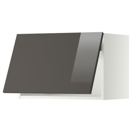 Горизонтальный навесной шкаф МЕТОД, белый, Рингульт серый