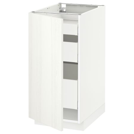 Напольный шкаф с 1 дверцей, 3 ящика МЕТОД / МАКСИМЕРА, белый, Росдаль белый