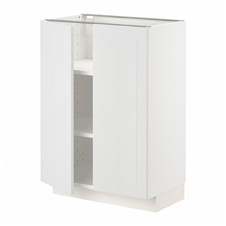 Напольный шкаф с полками/2дверцами, белый/Стенсунд белый 60x37 см IKEA METOD МЕТОД 794.463.62