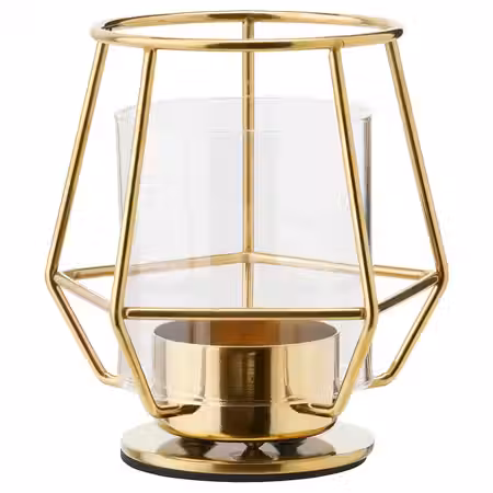 PÄRLBAND Подсвечник для греющей свечи - золотой 10 см