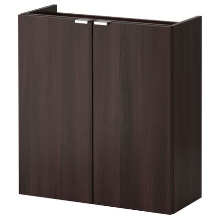 Шкаф под раковину с 2-мя дверцами ЛИЛЛОНГЕН, черно-коричневый черно-коричневый