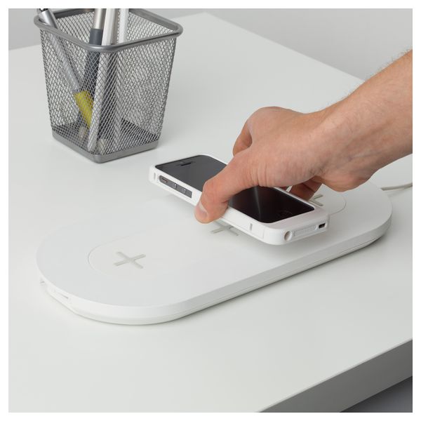 Тройн подставка для/беспровод зарядки НУРДМЭРКЕ, белый - фото 3