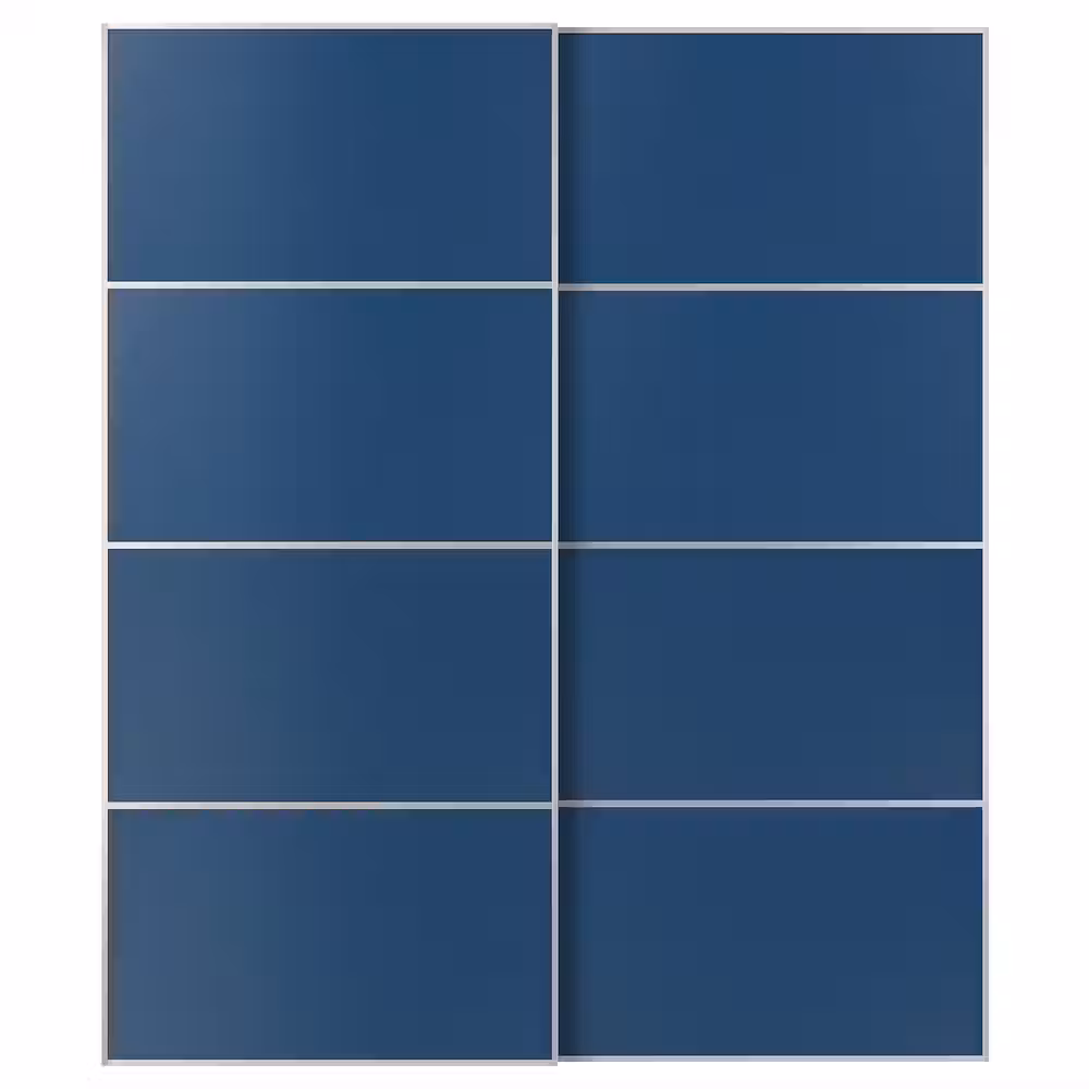 MEHAMN Пара раздвижных дверей - алюминий/двусторонний синий 200x236 см - фото 1